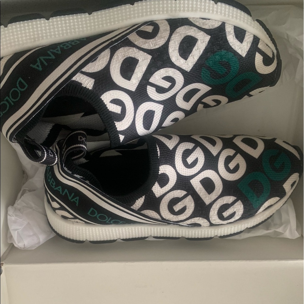 Dolce & Gabbana Multicolor DG Mania Print Stretch Mesh Slip On Sneakers